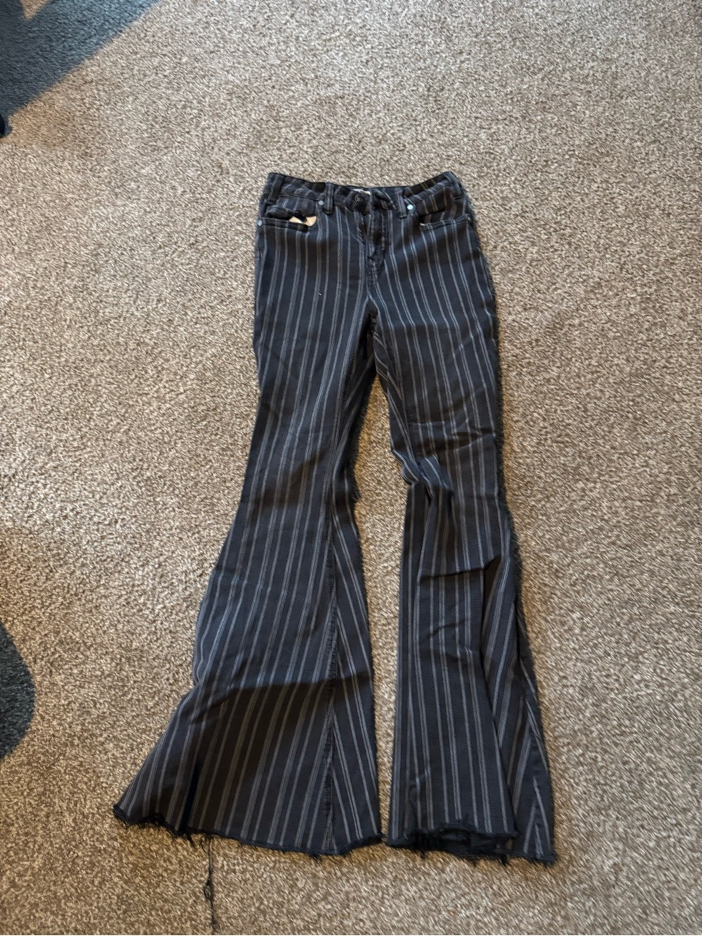 Rock & Roll Denim Striped Flare Jeans